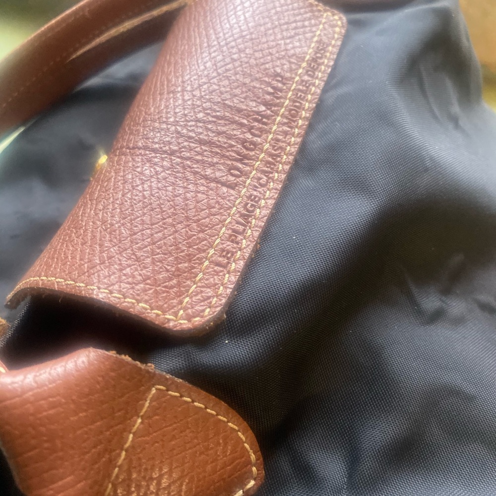 LONGCHAMP UNIQUE 💚ED Le PLIAGE SATCHEL Bag LUX CABAS VNTG w CROSSBODY OPTION GUC - Picture 7 of 12